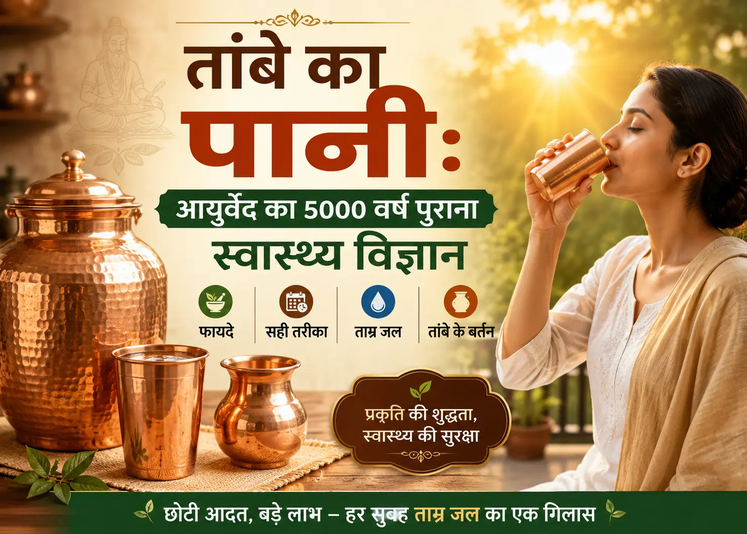 भारतीय रसोई का भूला हुआ खजाना: तांबे का पानी, आयुर्वेद का 5000 वर्ष पुराना स्वास्थ्य विज्ञान