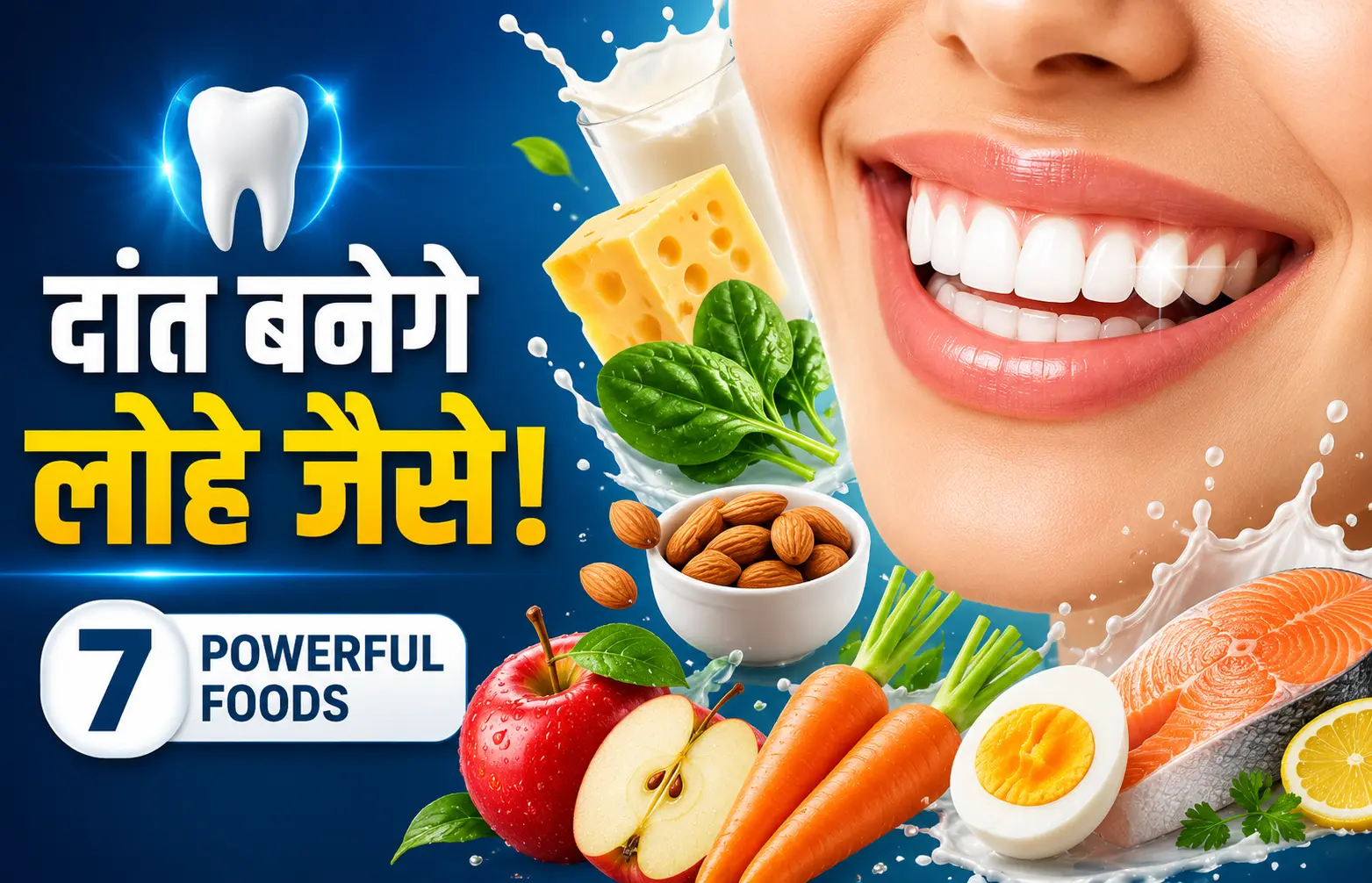 दांतों को मजबूत बनाने के लिए क्या खाएं? 7 सुपरफूड्स और पूरी ओरल हेल्थ गाइड
